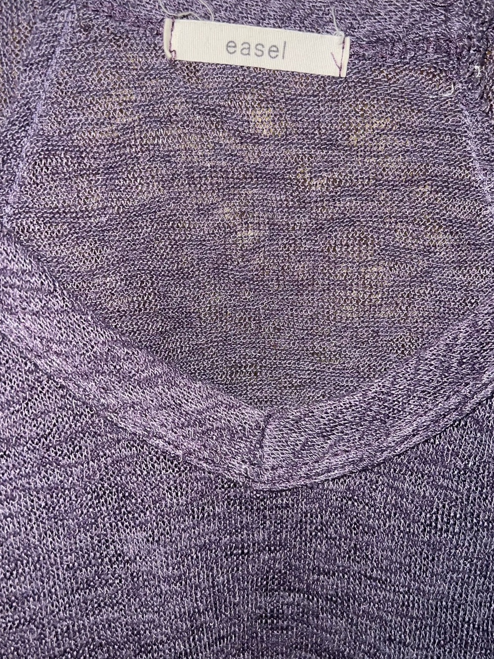 Easel Purple Mineral Wash V-Neck Knit Tunic Short Sleeve Oversized Boho Size M - Picture 6 of 8